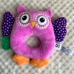 ZOOCCHINI Plush Pink Purple Owl Rattle Stuffed Animal Toy